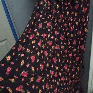 Beautiful flower Print black dress